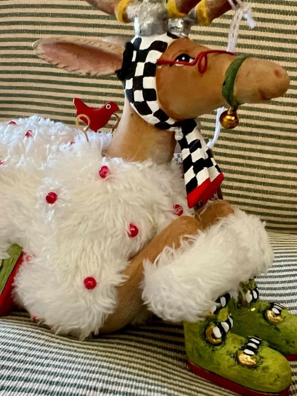 MacKenzie-Childs Patience Brewster Dash Away Sitting Blitzen Reindeer Figure